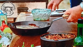 James cooking with fresh Spanish ingredients in a Netherton Foundry frying pan [upl. by Ahsekan]