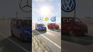 MercedesBenz Viano vs Volkswagen Multivan beamng beamngdrive beamngcrashes car cars [upl. by Nahshun]