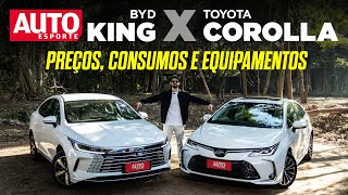 BYD KING x TOYOTA COROLLA Qual é o melhor sedã híbrido do Brasil [upl. by Clayborne]