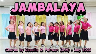 Jambalaya Line Dance  Choreo by Caecilia M Fatruan INA  July 2023 [upl. by Thornburg]