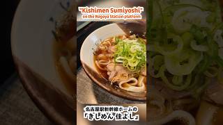 Nagoya Station’s Famous Standing Kishimen Noodles at “Sumiyoshi” on the Shinkansen Platform [upl. by Arney]