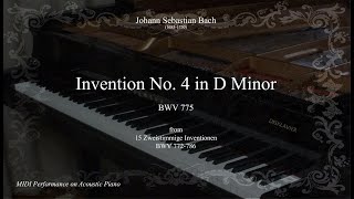 JS Bach Invention No 4 in D Minor BWV 775 Piano [upl. by Yemrej]