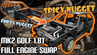 The Dumpster Fire GTI Gets A 18t Golf MK2 20vt Complete Engine Swap [upl. by Bernelle]