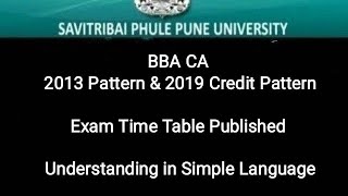 BBA CA  2013 Pattern amp 2019 Credit Pattern Exam Time Table  Important Guidelines [upl. by Aribold]