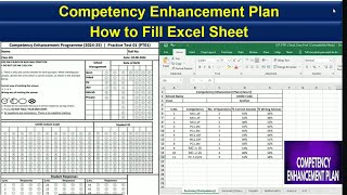 How to Fill Excel Sheet for Competency Enhancement PlanCEP 2024 [upl. by Airamahs88]