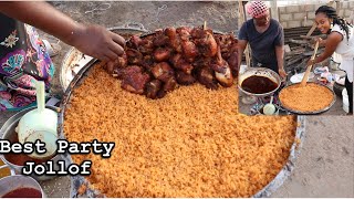 How to COOK the Perfect PARTY JOLLOF RICE with Fried CHICKEN  Tips for best Crowd pleasing Ghana [upl. by Eive]