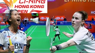 Putri Kusuma Wardani INA VS Line Hojmark DEN  Quarterfinal Badminton Hongkong Open 2024 [upl. by Harima]