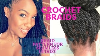 How To Crochet Braids  with the PERFECT Braid Pattern for Updos [upl. by Guildroy]