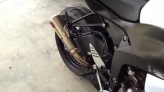 Zx6r 2013 akrapovic moto 2 slip on exhaust [upl. by Vidda721]