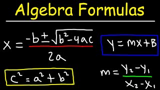 Algebra Formulas [upl. by Grados12]