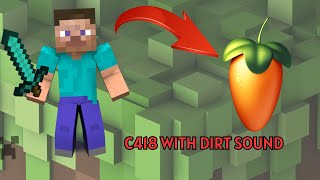 Making Minecraft C418  Sweden again with dirt block sound based in Fl Studio 🎼minecraftmusicvideo [upl. by Katlaps]