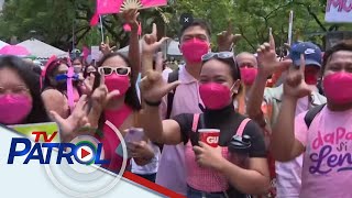 Magdamag pa lang Kakampinks dagsa sa miting de avance ni Leni sa Makati  TV Patrol [upl. by Eceinart]