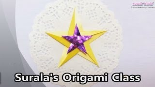 Origami  Five Pointed Star  종이접기  오각형 별 입체 별 [upl. by Ahseinod774]