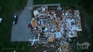 582024 Columbia TNViolent tornado damage well built home collapsed drone [upl. by Greabe]