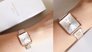 Rosefield The Boxy Watch Silver Rose Gold Review [upl. by Vetter]