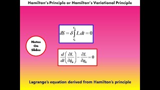 Hamiltons Principle  Derivation of Lagranges Equation from Hamiltons Principle  Classical Mech [upl. by Durrett]