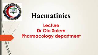 Lecture 2 hematinics pharmacology [upl. by Nollaf]