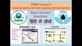 EPANET Lecture 5 Group Property Edit and Assigning Demand Pattern [upl. by Cired]