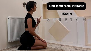 15 MIN BACK PAIN RELIEF STRETCHES No Equipment [upl. by Wisnicki]