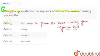 Ornithine cycle refers to the sequence of biochemical reactions taking place in the [upl. by Cookie]