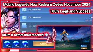 No Limit Mobile Legends Redeem Codes November 17 2024  All server can redeem the code claim now [upl. by Tenn441]