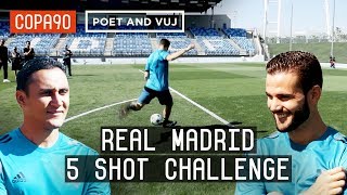 Real Madrid 5 Shot Challenge Navas vs Nacho [upl. by Minnie]