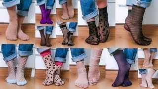 My Nylon Socks Collection Try On  Nylon Socks Knee Highs Thighs [upl. by Jardena964]