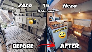 Building a caravan from scratch in 11 minutes  Campervan start to finish in 11 minutes [upl. by Ahsak]