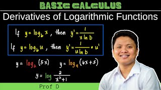 Derivatives of Logarithmic Functions  Formulas and Sample Problems  Basic Calculus [upl. by Ahsilrak]