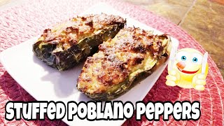 KETO  Whats for Dinner Poblano Stuffed Pepper  Air Fryer [upl. by Nobel]