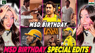 MS DHONI BIRTHDAY EDITS REACTION 🥳  MS DHONI BIRTHDAY CELEBRATIONS🎉 [upl. by Serafina]