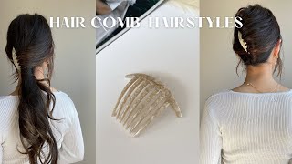 4 Easy Hair Comb Hairstyles [upl. by Rammaj]