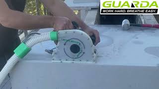 Guarda Systems  Superior Silica Dust Suppression cutting Engineered Stone [upl. by Neersin]