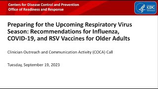 Recommendations for Influenza COVID19 and RSV Vaccines for Older Adults [upl. by Ralat]