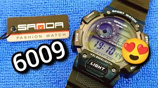 Reloj SANDA 6009 me ha dado muy buena impresión Me ha gustado Al puro estilo Casio [upl. by Verdie]