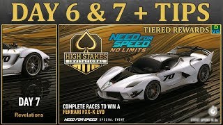 NFS No Limits  Day 6 amp 7  TIPS  Ferrari FXX K EVO  High Stakes Invitational [upl. by Yllom]