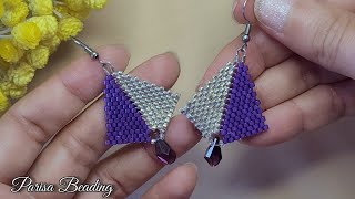 DIY Classy Arrow Peyote Stitch Tutorial 💜 [upl. by Euqirne]