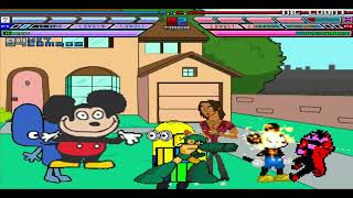 MUGEN Fight  4 Mokey Mickey Mouse amp Dave The Minion vs The Count Alejandro Megaman X amp Newbie [upl. by Cesaria]