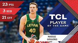 Marius Grigonis 23 PTS  TCL Player Of The Game  PUR vs ITA  FIBA OQT 2024 Puerto Rico [upl. by Mccutcheon]