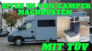 Zusatz Sitzreihe in Camper Nachrüsten mit TÜV Iveco Daily Post Koffer Ausbau T20 [upl. by Merrow]