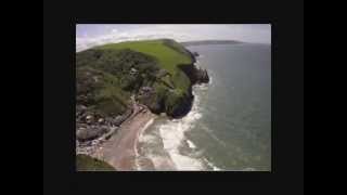 Llangrannog from the air  Uniquie birds eye view of the Cardigan Bay coastline [upl. by Clancy416]