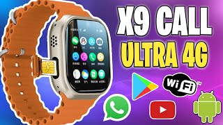 SMARTWATCH X9 CALL 4G ANDROID 81  PLAY STORE  ENTRADA PARA SIM CARD E GPS QUICK REVIEW [upl. by Atnim]