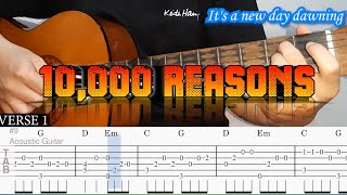 10000 REASONS  Matt Redman  Fingerstyle Guitar Tutorial TAB  Chords  Lyrics [upl. by Whipple]