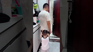 When dad makes mom angry the cute kid asks dad to go out and reflect on himself funnycutebaby [upl. by Pilloff]