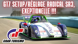 Gran Turismo 7 RéglageSetup de la RADICAL SR3 jadore cette voiture une vrai mini LMP1 [upl. by Brooking295]