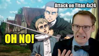 SAVING FALCO  GERMAN watches Attack on Titan 4x24  BLIND REACTANALYSIS [upl. by Morice]