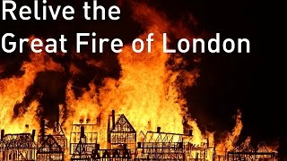 The Great Fire of London recreated on River Thames 350 years on [upl. by Stander]