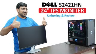 Dell S2421HN 24 Inch Full HD 1080p IPS UltraThin Bezel Monitor  Unboxing amp Review HIndi [upl. by Anesor]