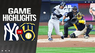 Yankees vs Brewers Game Highlights 42824  MLB Highlights [upl. by Swiercz]