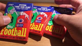 ASMR Sports Cards Whisper and Gum Chewing 1987 Topps Football [upl. by Enivid]